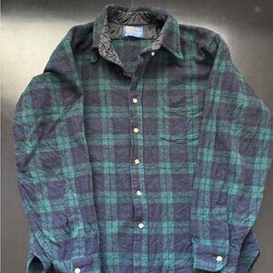 Pendleton navy/green tartan wool plaid shirt